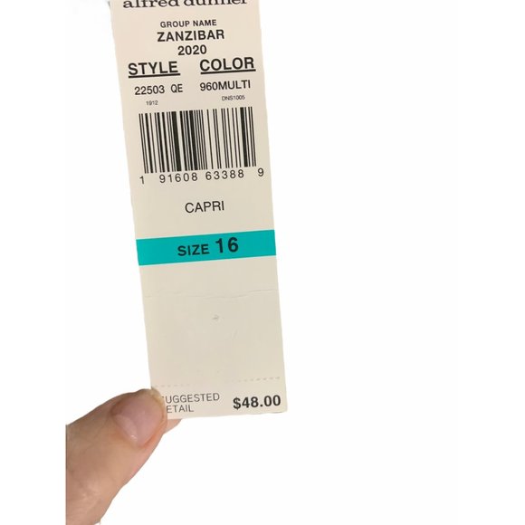 NEW ALFRED DUNNER Women's Animal Print Zanzibar Capri 16w - Picture 2 of 10